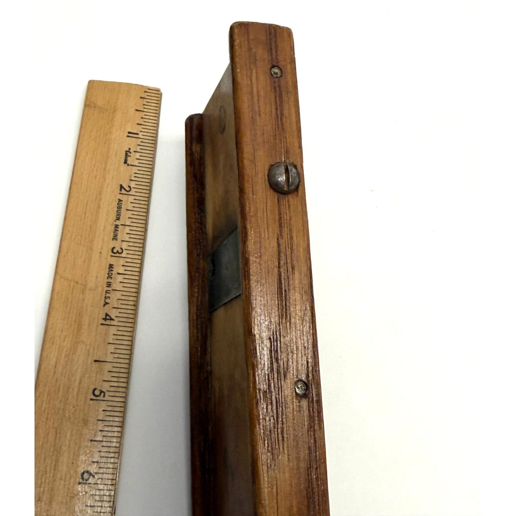 VINTAGE ANTIQUE HAND-HELD WOODEN SLAW CUTTER WITH WIDE BLADE & 10"