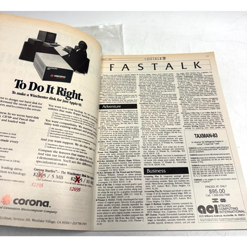 Vintage Softalk Magazine, March 1983, for Apple II II+ IIe IIc IIgs