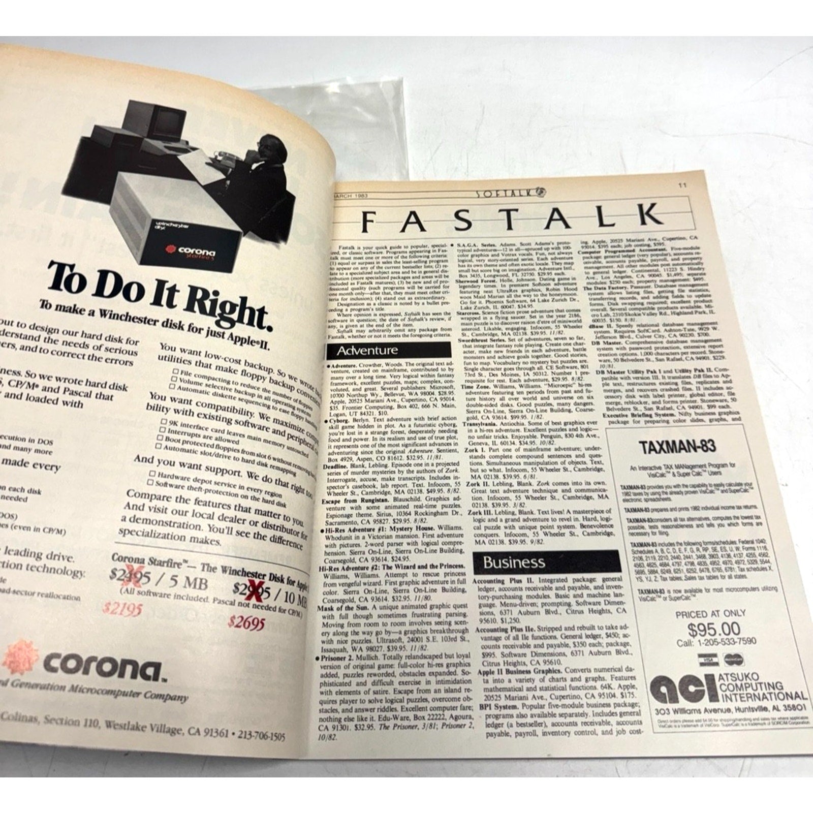 Vintage Softalk Magazine, March 1983, for Apple II II+ IIe IIc IIgs