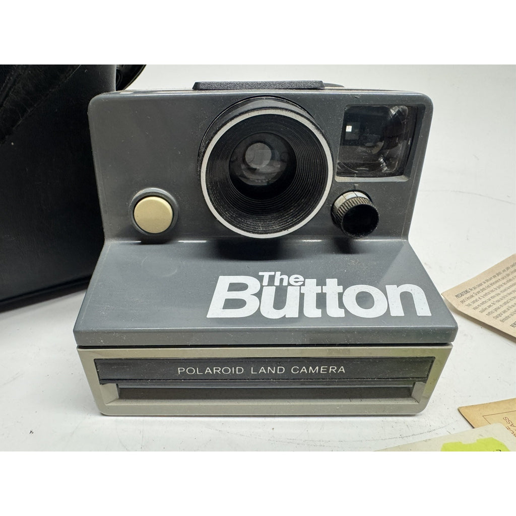 Vintage 80s Polaroid The Button Instant Land Camera w/ Manual & Case