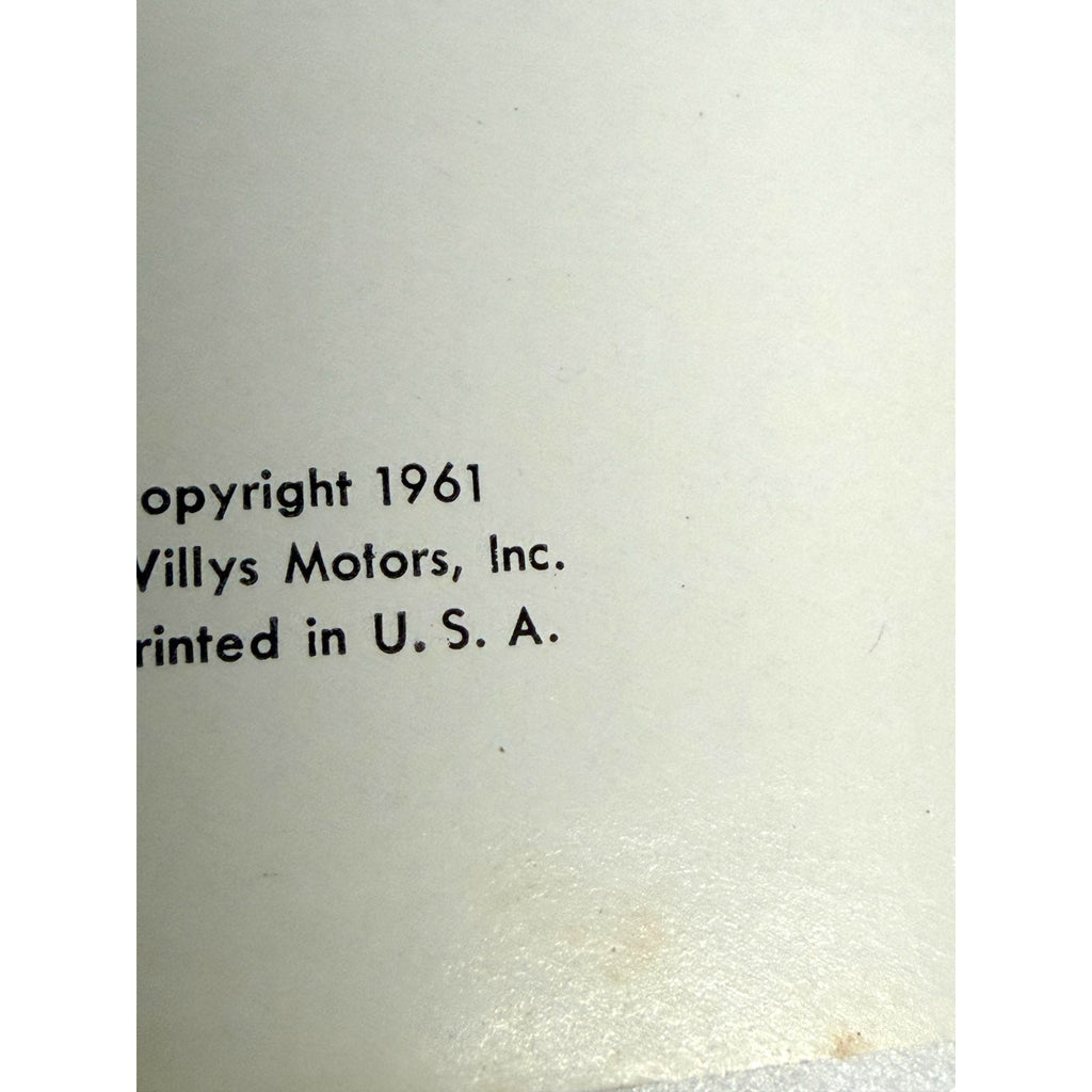 Vtg Original Jeep Utility Wagon Utility Delivery 4x4 Owner's Manual OM-1028-R2VG