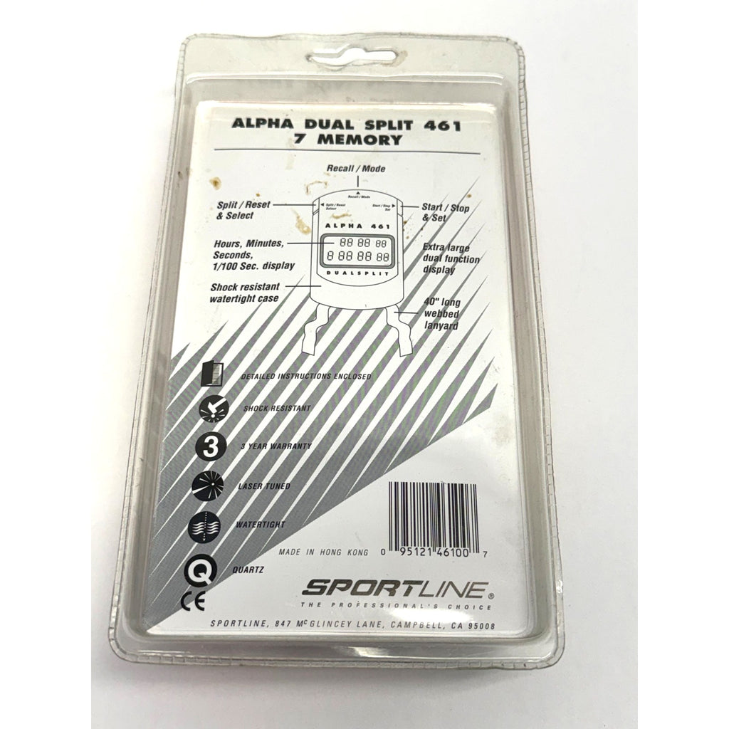 Vintage Sportline Alpha 461 Dual Split Stopwatch Timer 7 Memory Sealed
