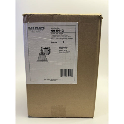 FACTORY SEALED Nuvo Lighting 60/5412 Vintage Wall Sconce Polished Nickel