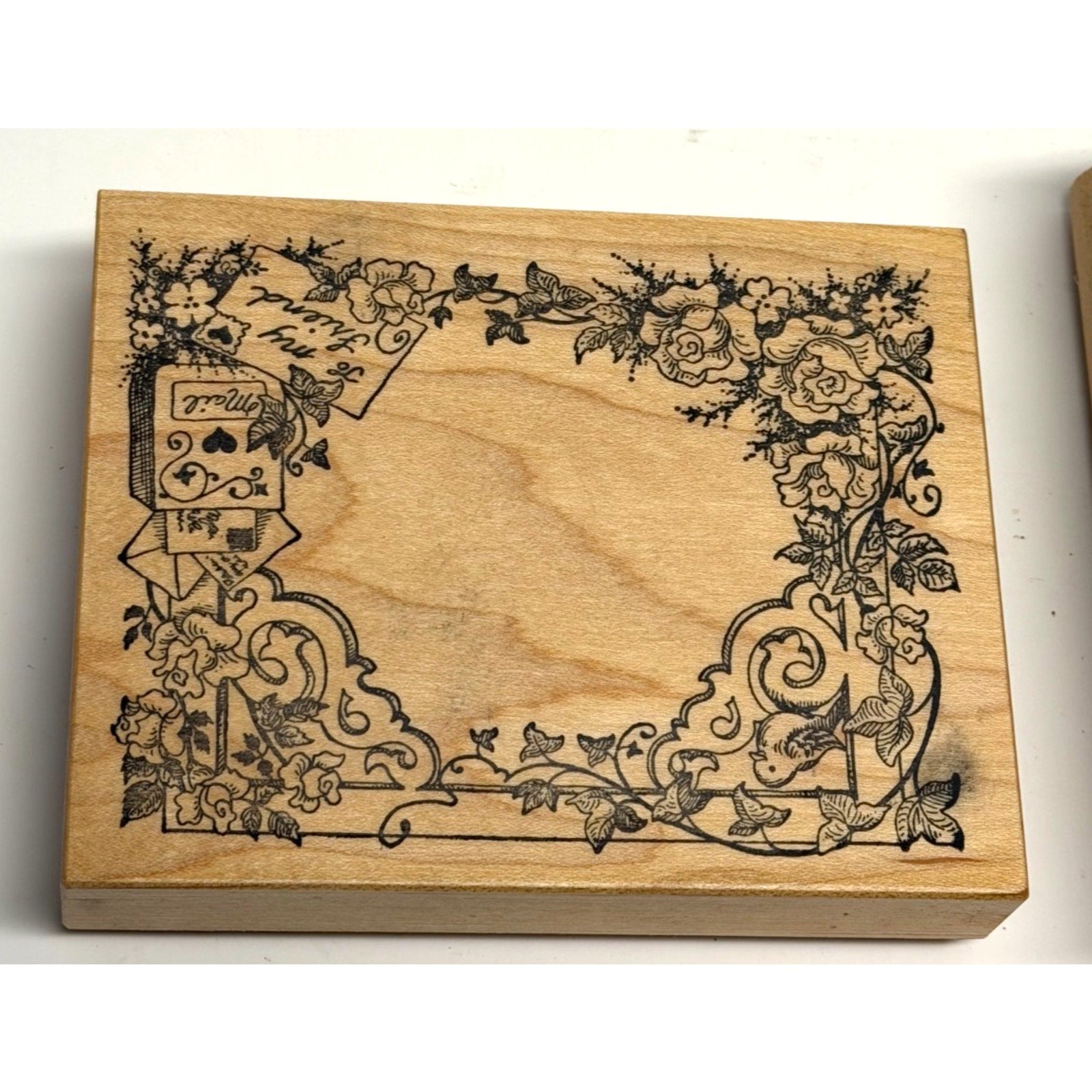 VTG Rubber Stamp Lot (3): Hero Arts Bear, Stampendous "Warmest Wishes", Floral