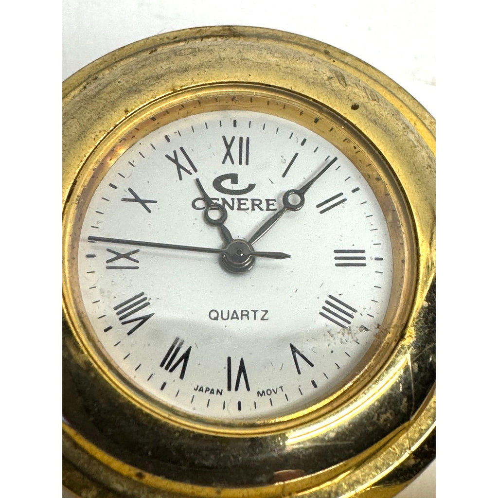 Vintage Cenere Miniature Brass Clock