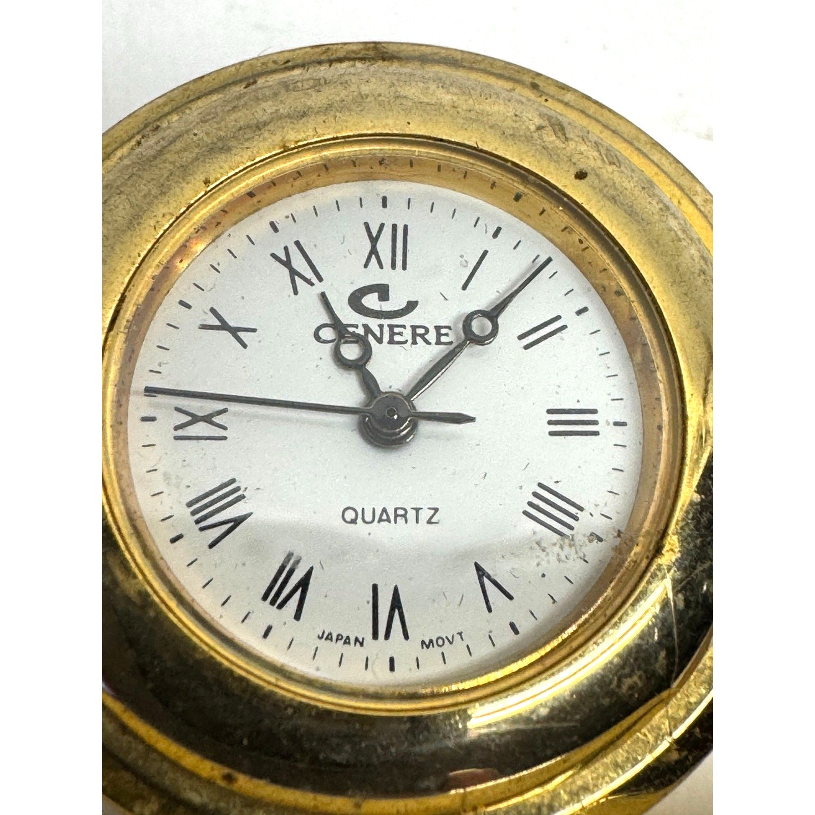 Vintage Cenere Miniature Brass Clock