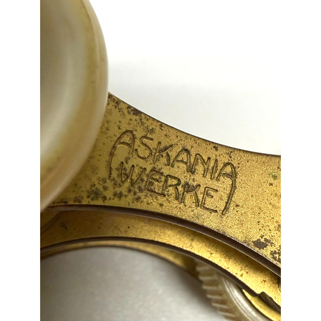 Vintage Askania Werke Berlin Opera Glasses Brass Theater Binoculars w/ Case