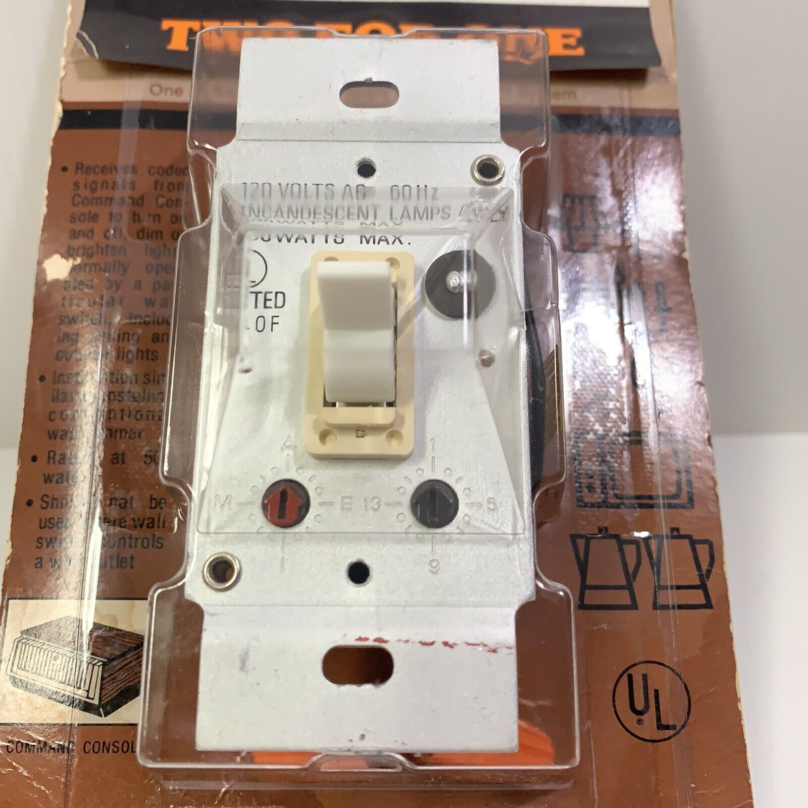 VINTAGE SEARS Wall Switch Module Two for one (PACK OF 2) 120 Volts, 500 Watts