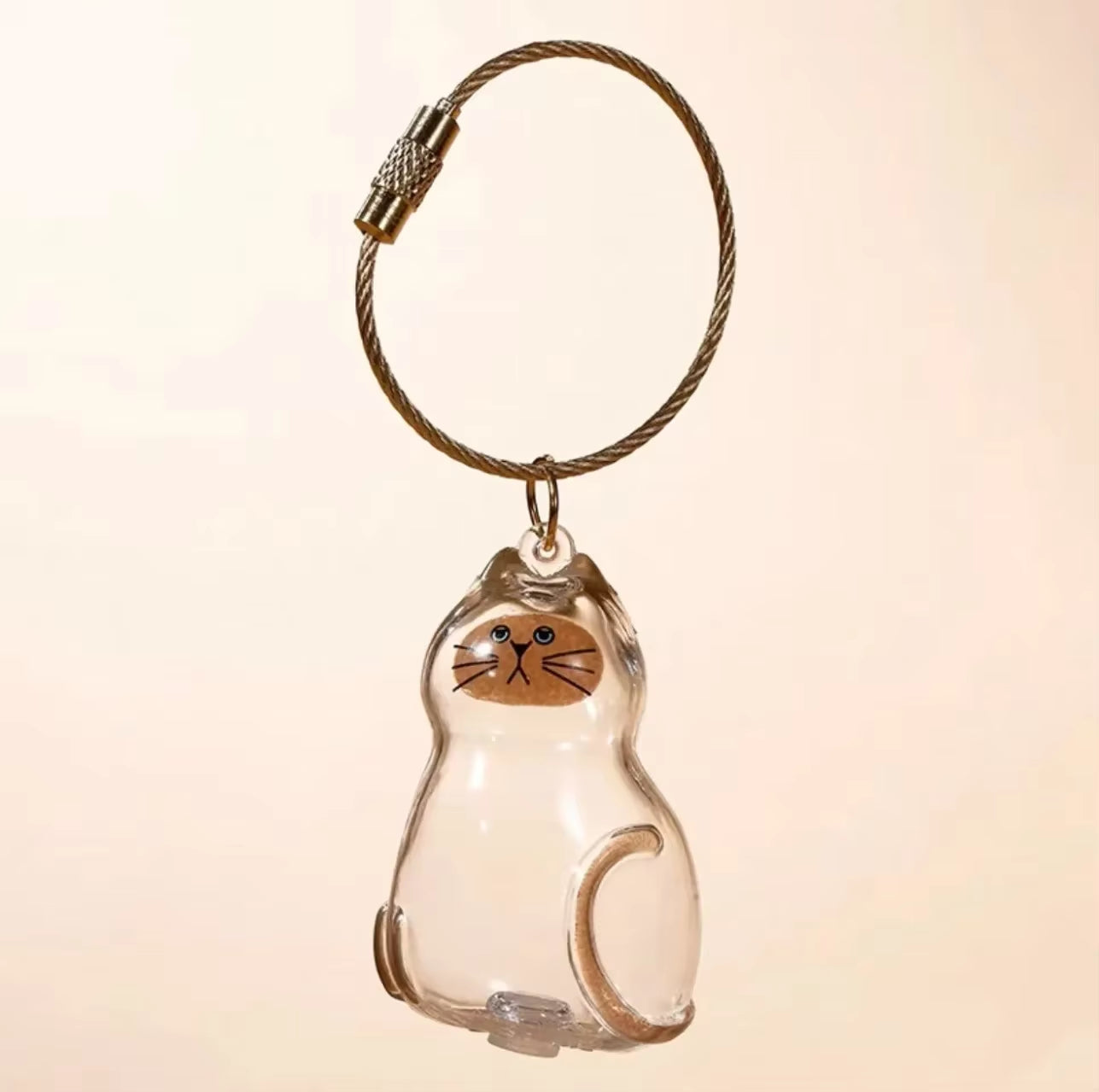 Personalized Transparent Cat Hair Keepsake Keychain – Pet Fur Memorial Pendant for Cat Lovers | Cute & Meaningful Souvenir Gift 🐾✨