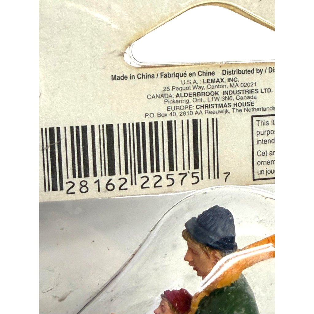 Vintage NEW Lemax TUBING WITH DAD Poly-Resin Figurine Christmas 22575A