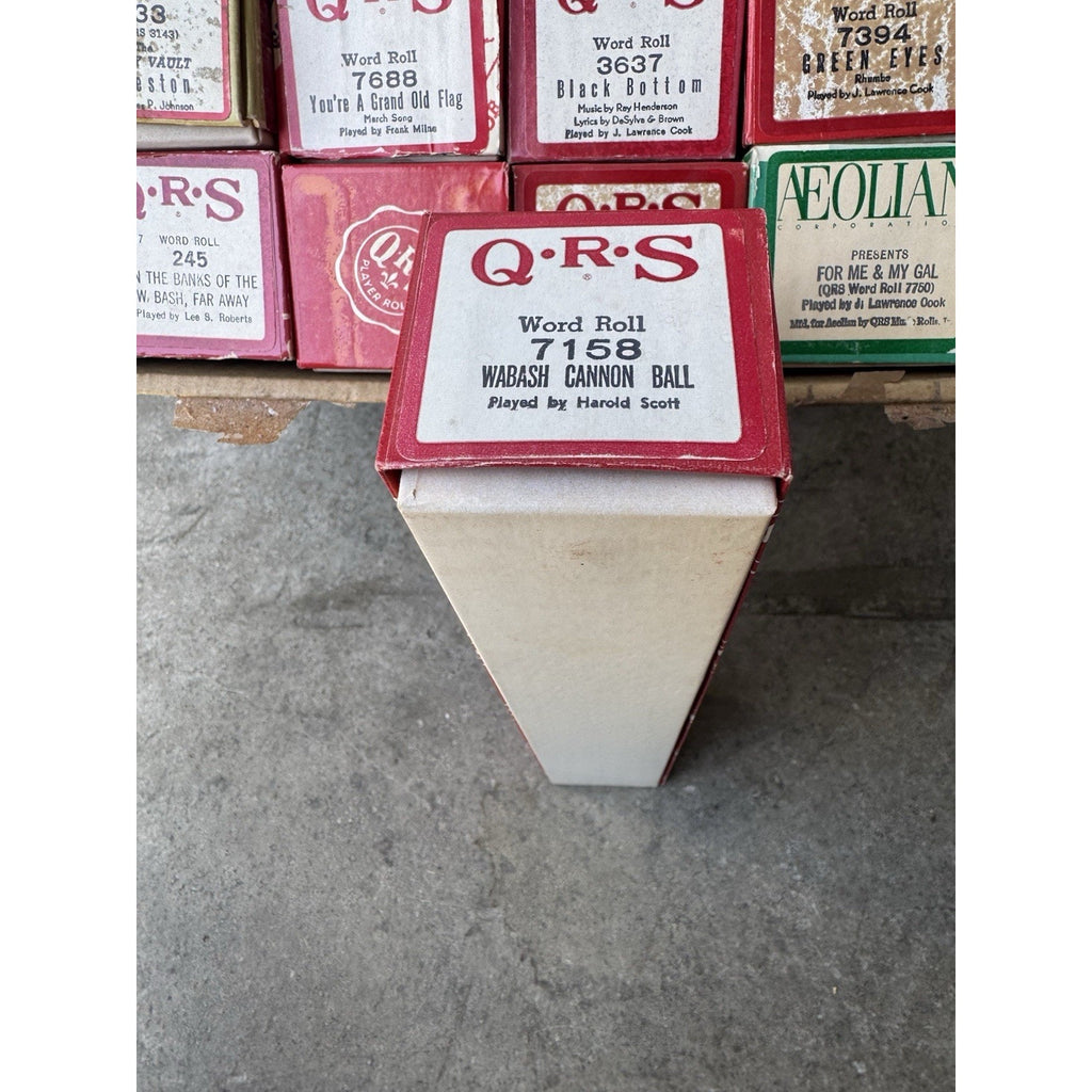 VINTAGE QRS WORD ROLL PIANO PLAYER MUSIC ROLLS LOT OF 35 ROLLS MELODEE SONGS