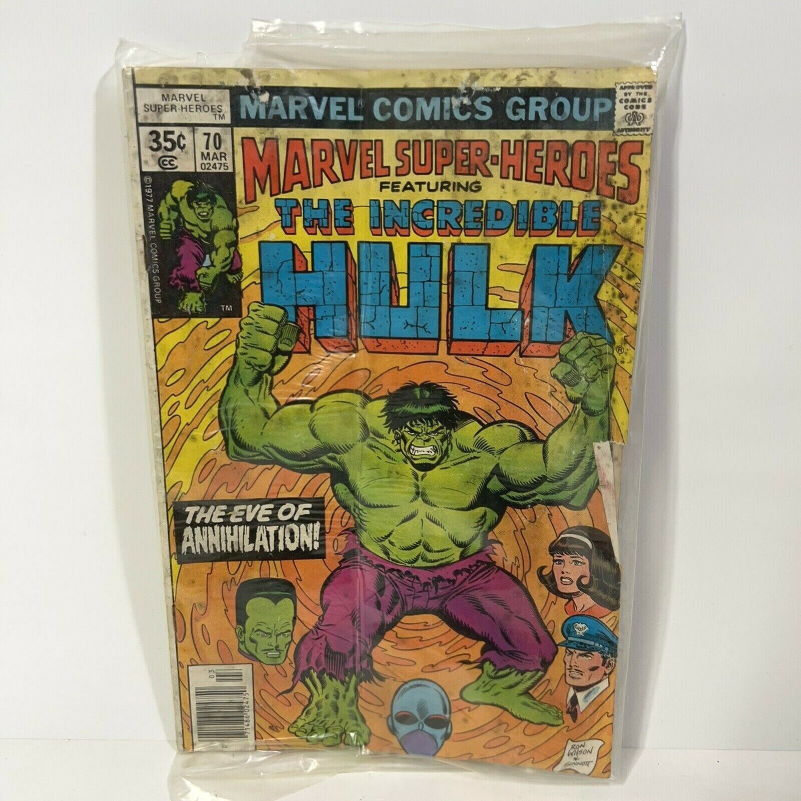 VINTAGE FACTORY SEALED Marvel Super Heroes-The Incredible Hulk #70 March 1978
