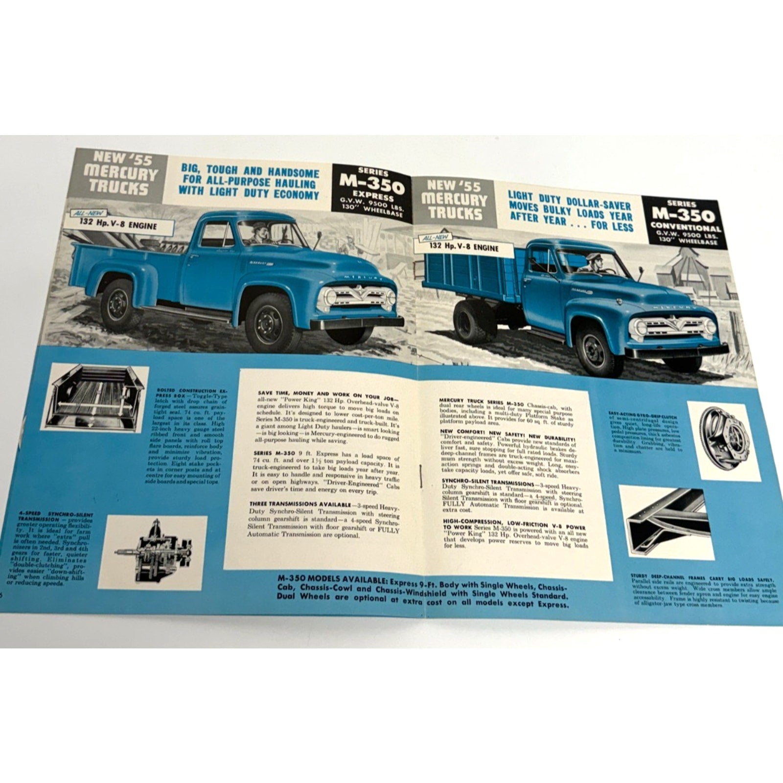Vtg 1955 Ford Mercury Truck M-100 M-250 M-350 Vintage Canada Sales Brochure