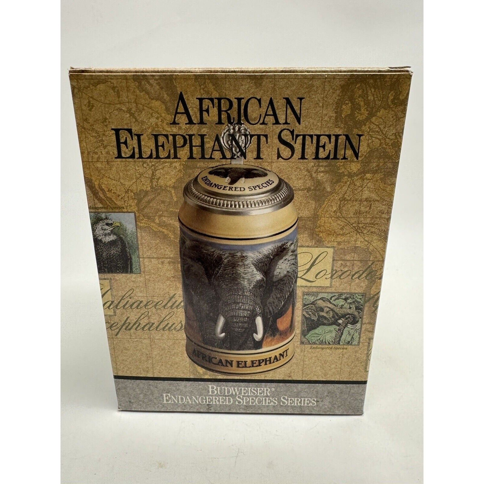 VINTAGE Anheuser-Busch Budweiser Endangered Species African Elephant Stein
