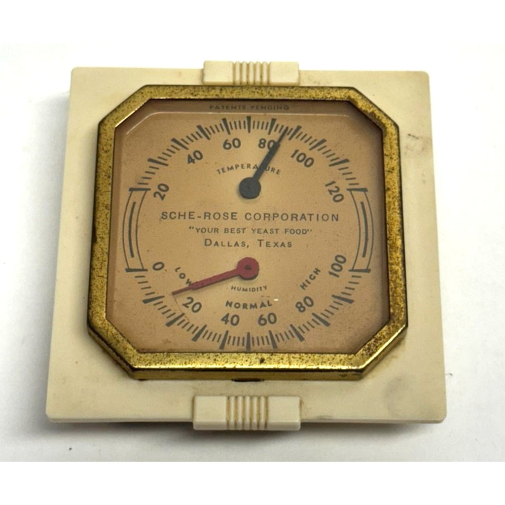 Vintage Sche-Rose Co. Indoor Humidiguide and Thermometer #5504