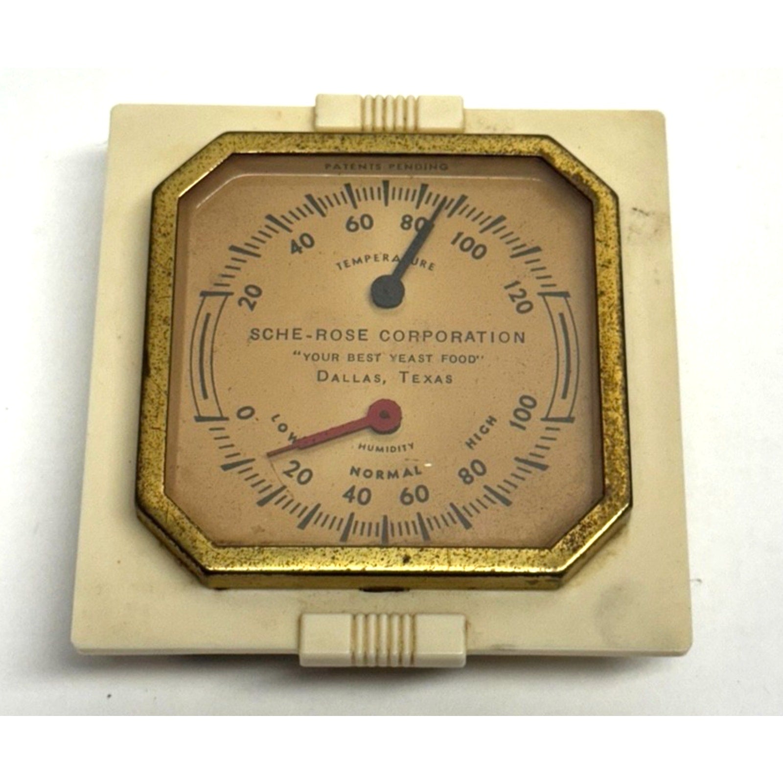 Vintage Sche-Rose Co. Indoor Humidiguide and Thermometer #5504
