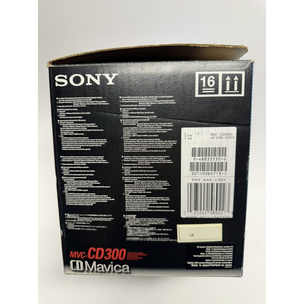 VINTAGE RARE SEALED NEW Sony Mavica MVC-CD300 3.3 MP Digital Camera