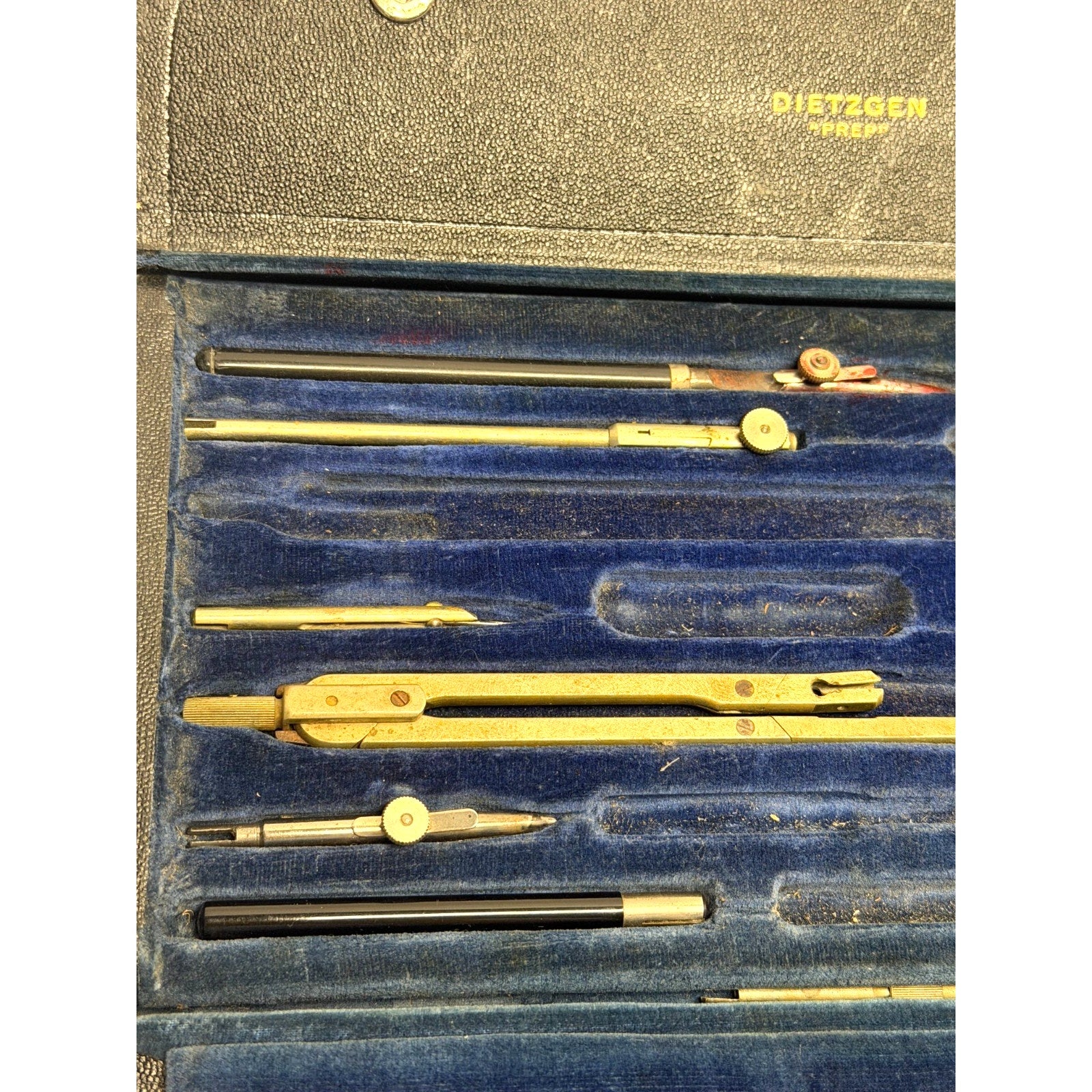 Vintage Dietzgen PREP Drafting Tool Set - Drawing Instruments w/ Case - 9pc