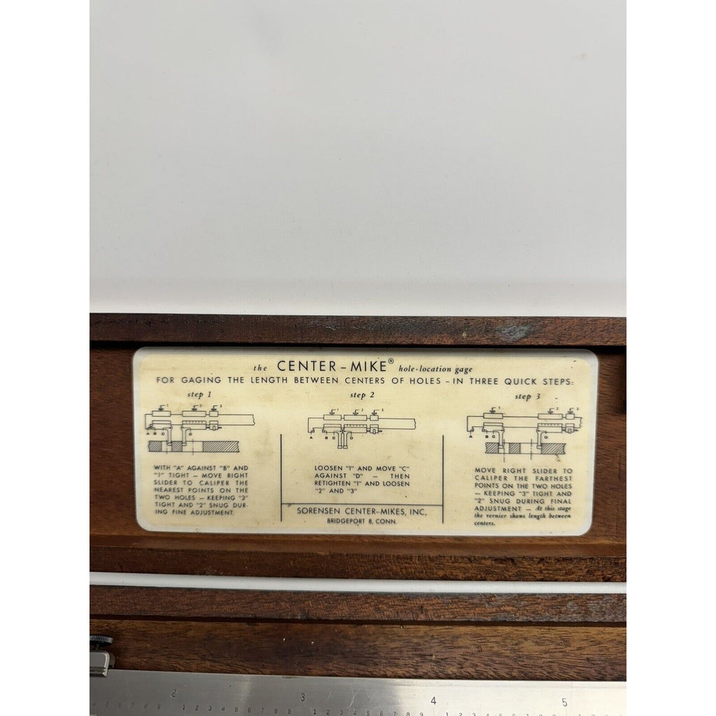 VINTAGE Sorensen Center-Mike Center Distance Gage Model A7 w/Case EXCELLENT COND