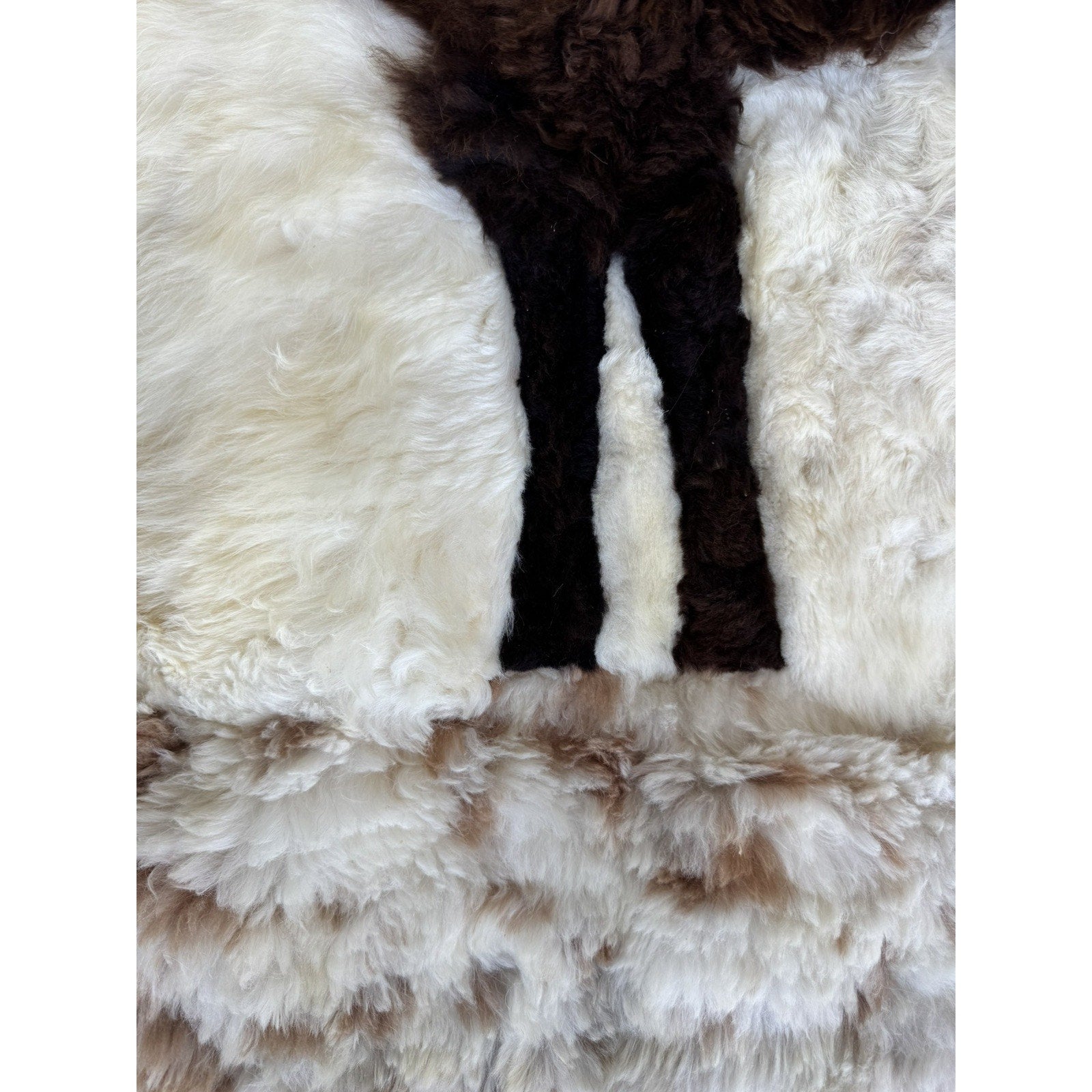 Vintage RARE Alpaca Llama Fur Throw Rug Handmade Wall Hanging Tapestry 60”X 46"