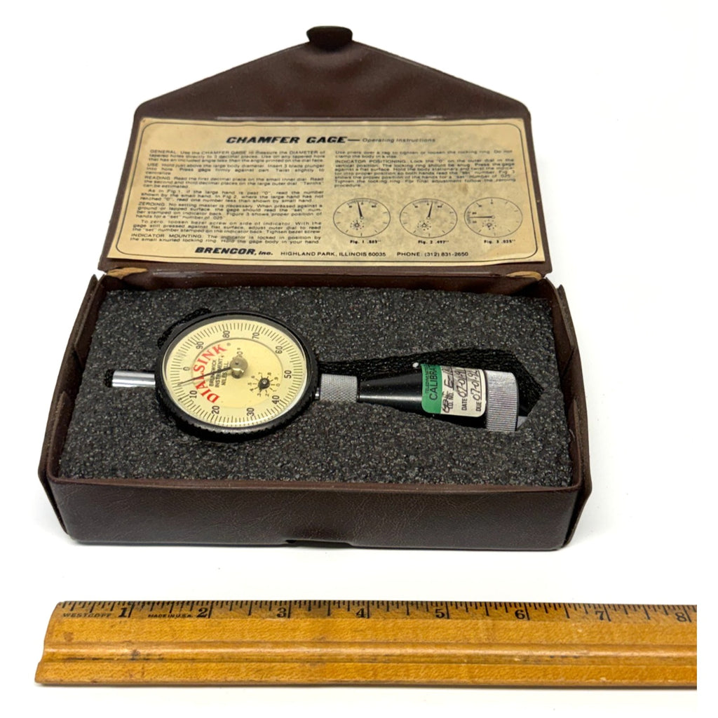 Vintage Brunswick Engineering DS-5090CF Dialsink Chamfer Gage 0-90°