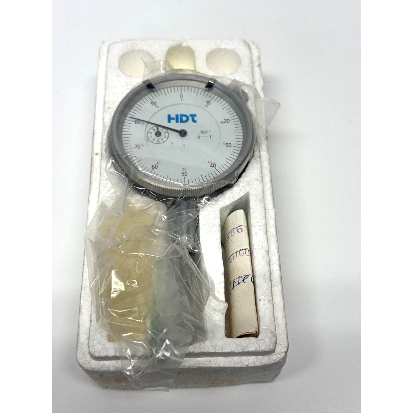 Vintage New Old Stock HDT Precision Dial Indicator | 0-1" .001" Machinist Gauge