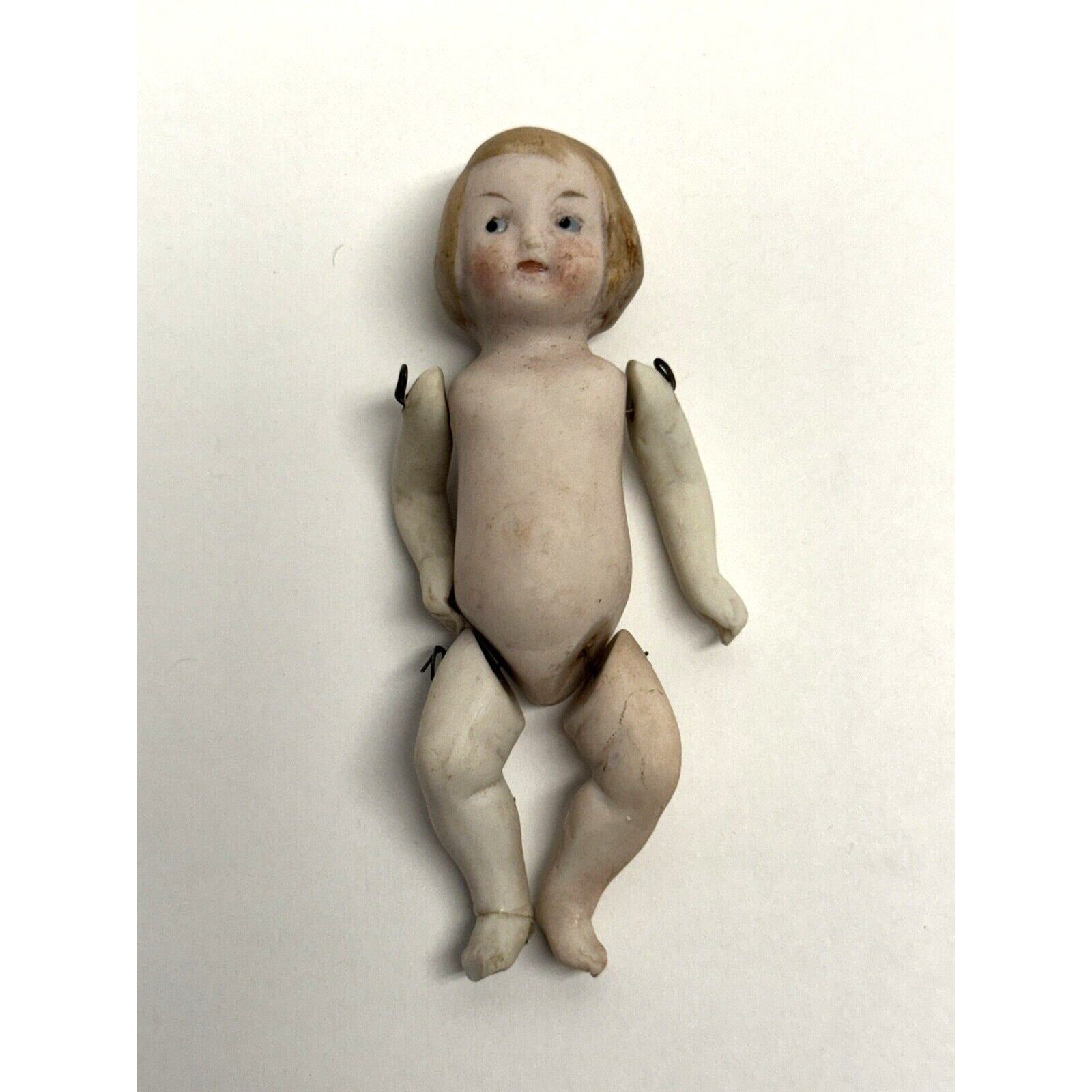 VINTAGE German Jointed Miniature Dolls Painted Bisque 9307 3/10 Boy 4"