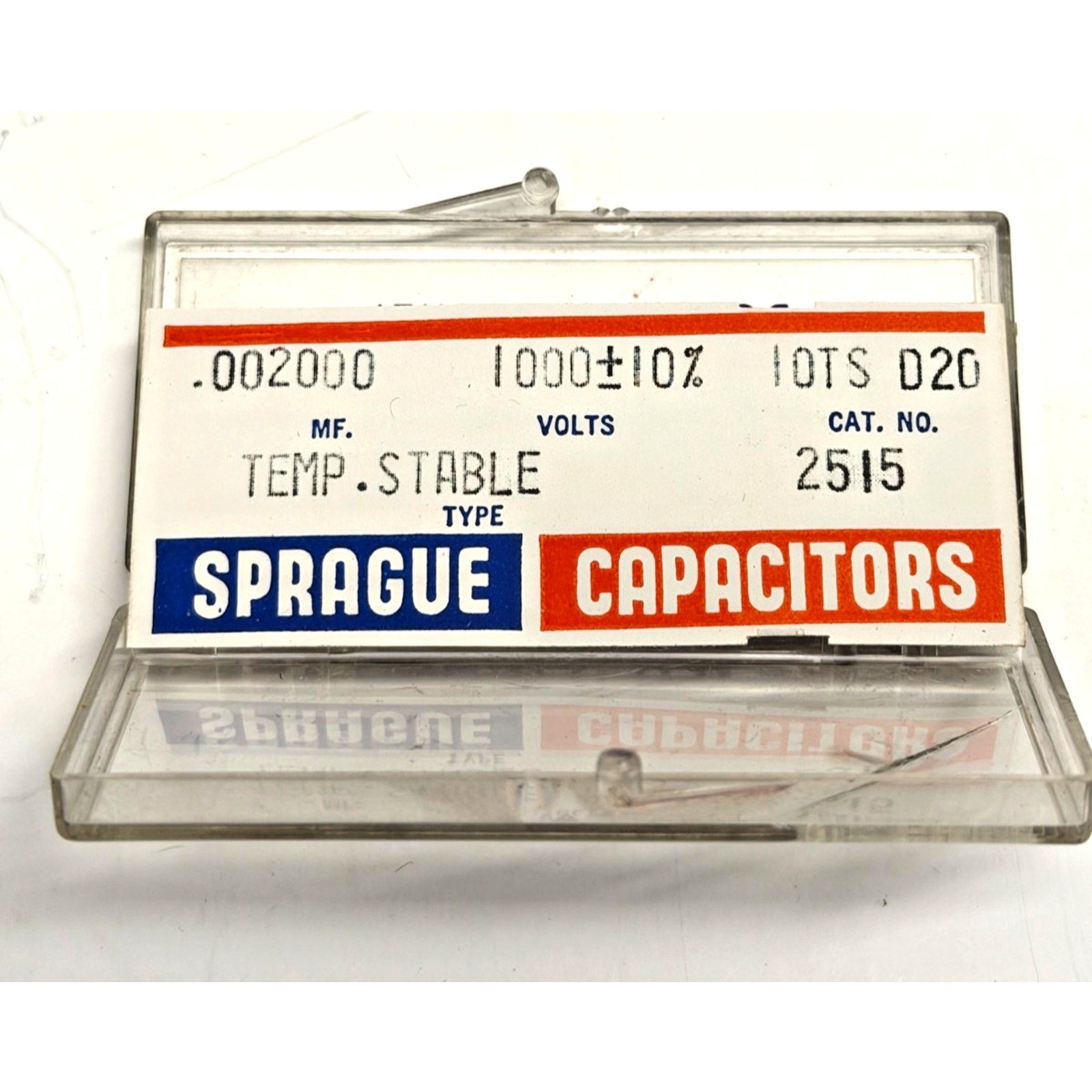 Vintage Sprague Ceramic Disc Capacitor .002 uF 1000V 1OTS D20