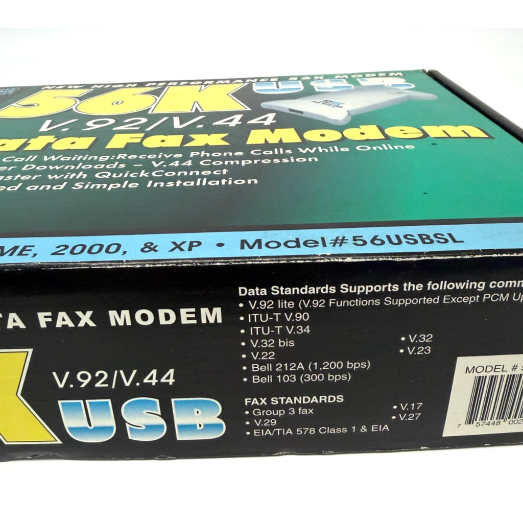 Vintage Best Data 56K USB V.92 V.44 External Data Fax Modem 56USBSL Win 98 XP