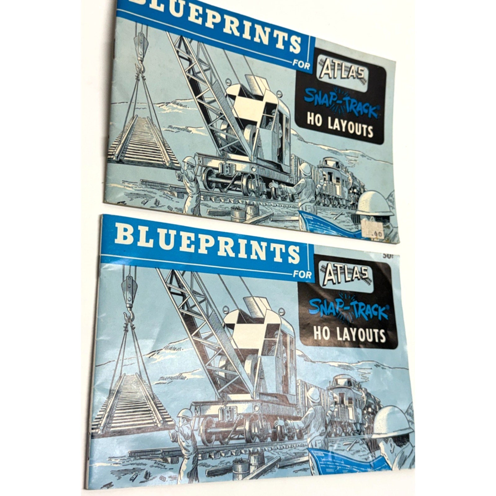 Vintage Lot of 2 Blueprints For Atlas Snap Track HO Layouts
