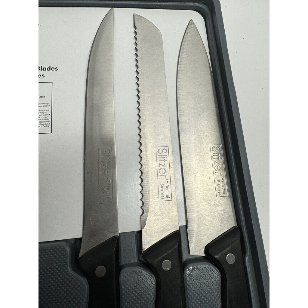 VINTAGE NOS SLITZER 13 Piece Professional German Cutlery Kitchen Knife Set