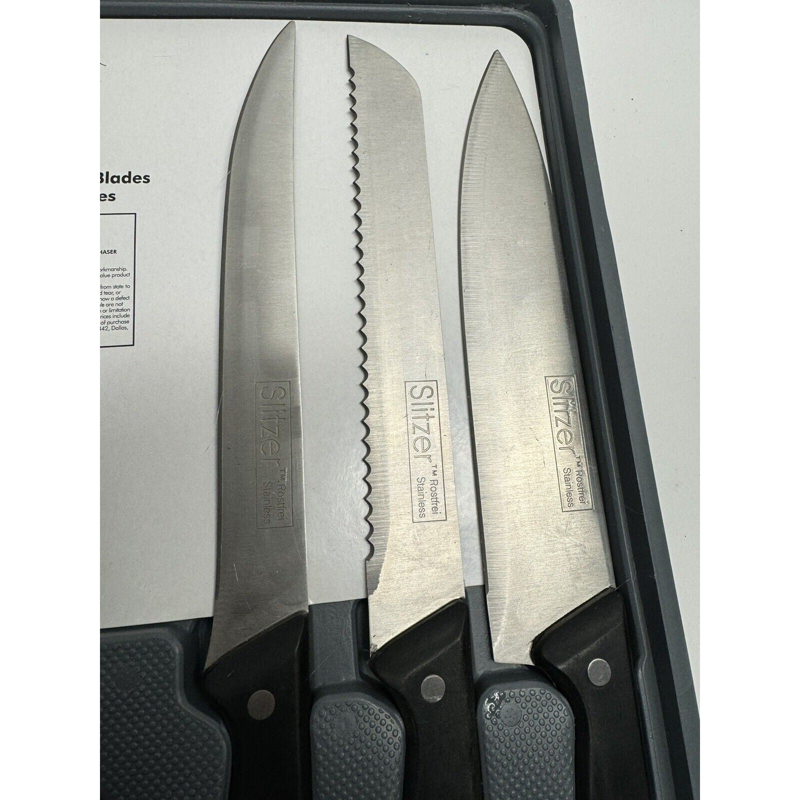 VINTAGE NOS SLITZER 13 Piece Professional German Cutlery Kitchen Knife Set