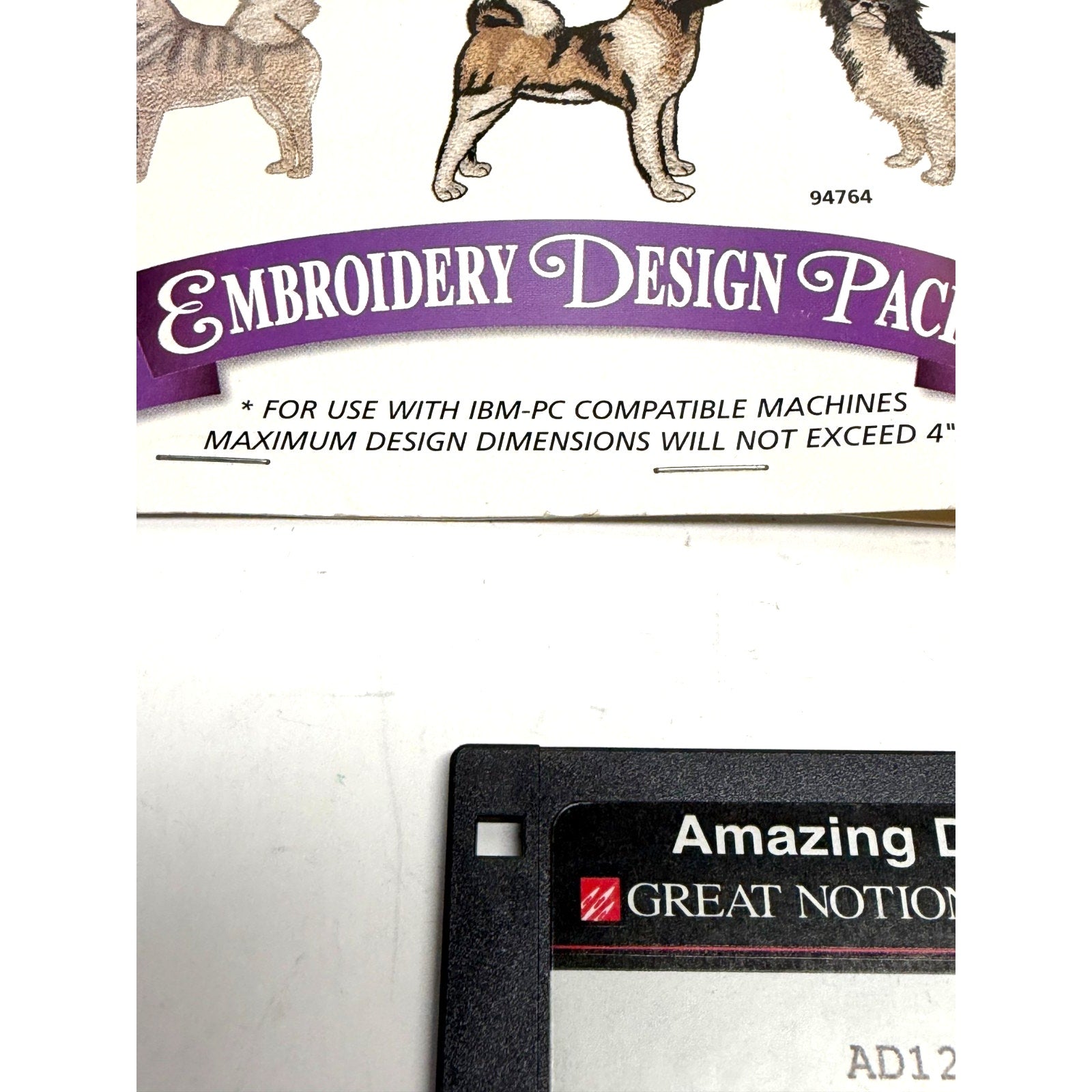 Vintage Amazing Designs Dogs Collection IV Embroidery Design Pack 4 Floppy Disks