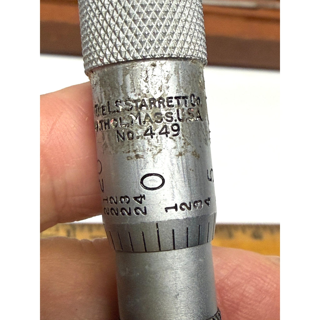 Vintage Starrett No. 449 Blade Depth Micrometer Set w/ Case