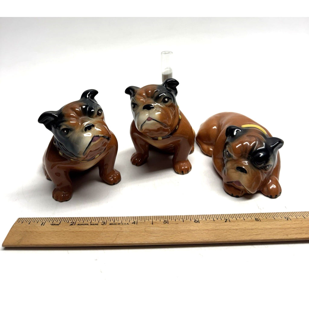 VINTAGE Lot of 3 Marston Mack Bull Dog Salt Pepper Shakers Ceramic California