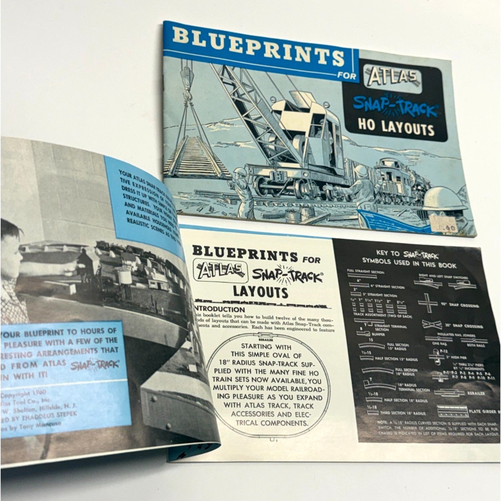 Vintage Lot of 2 Blueprints For Atlas Snap Track HO Layouts