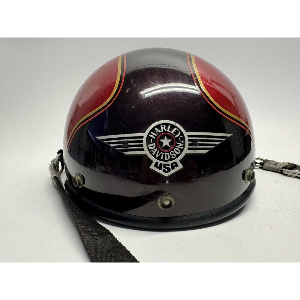 VINTAGE RARE RED/BROWN Harley Davidson Bell Motorcycle Helmet