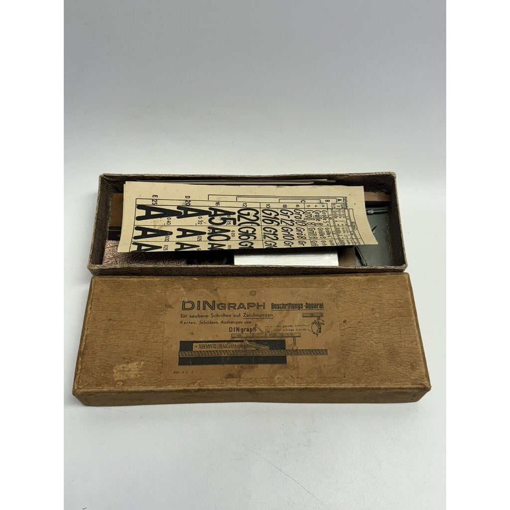 RARE NOS Vintage Writing instrument DINGRAPH SCHRIFTEN Inscriptions Alphabet