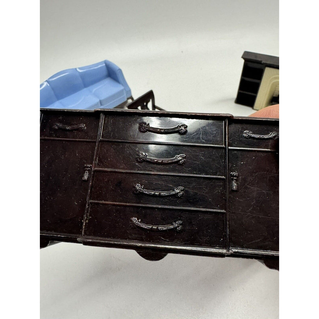 Vintage A Plasco Toy Lot Dollhouse Furniture Dining Living Miniatures USA MADE