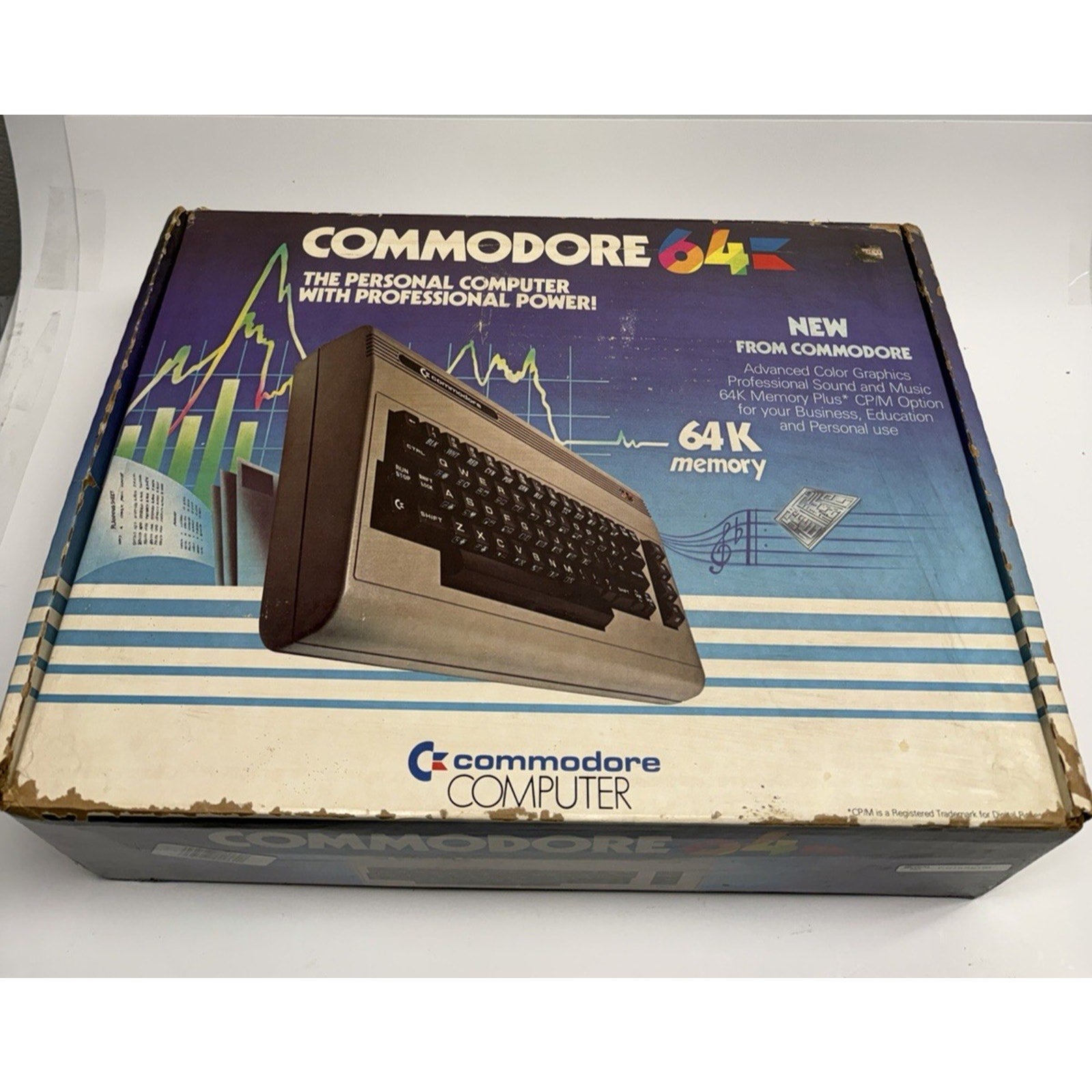 VINTAGE 1992 Commodore 64 C64 Breadbin Computer System - Cosmetic Damage -