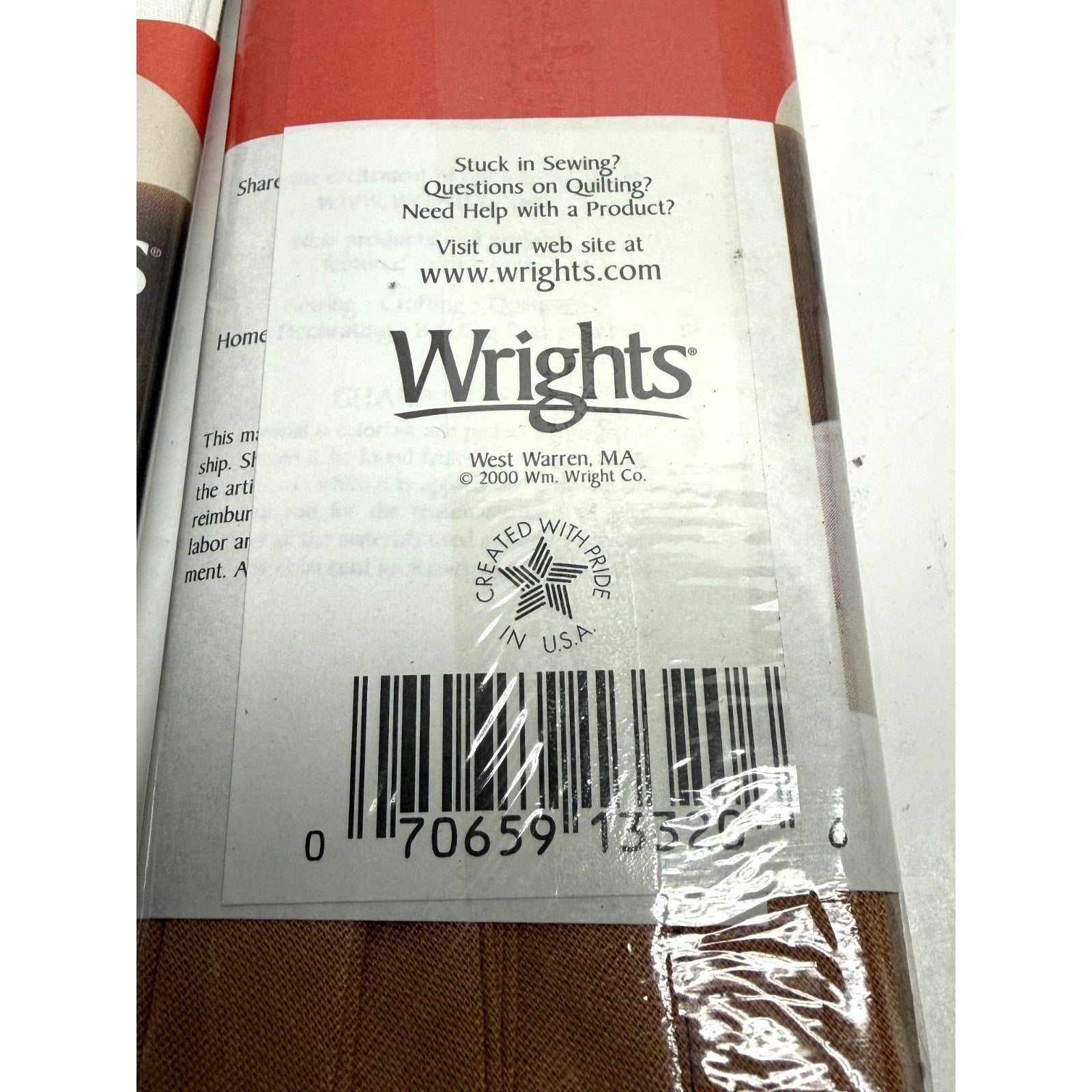 Vtg Lot of 7 Wrights Bias NEW Double Fold & Extra Wide Scarlet Oyster Tan White