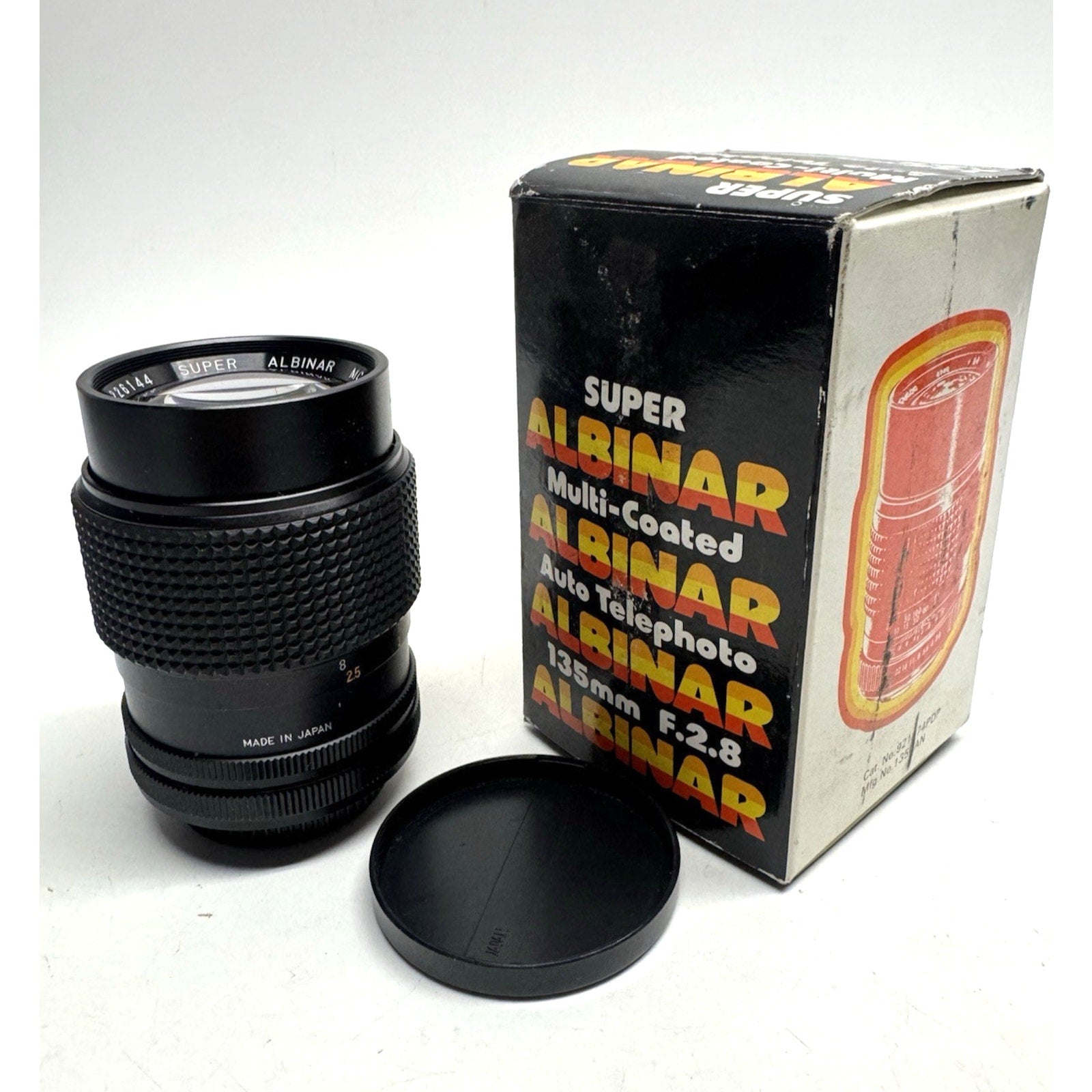 Vintage NOS Super Albinar 135MM F 2.8 Auto Telephoto Coated Lens Canon AE JAPAN