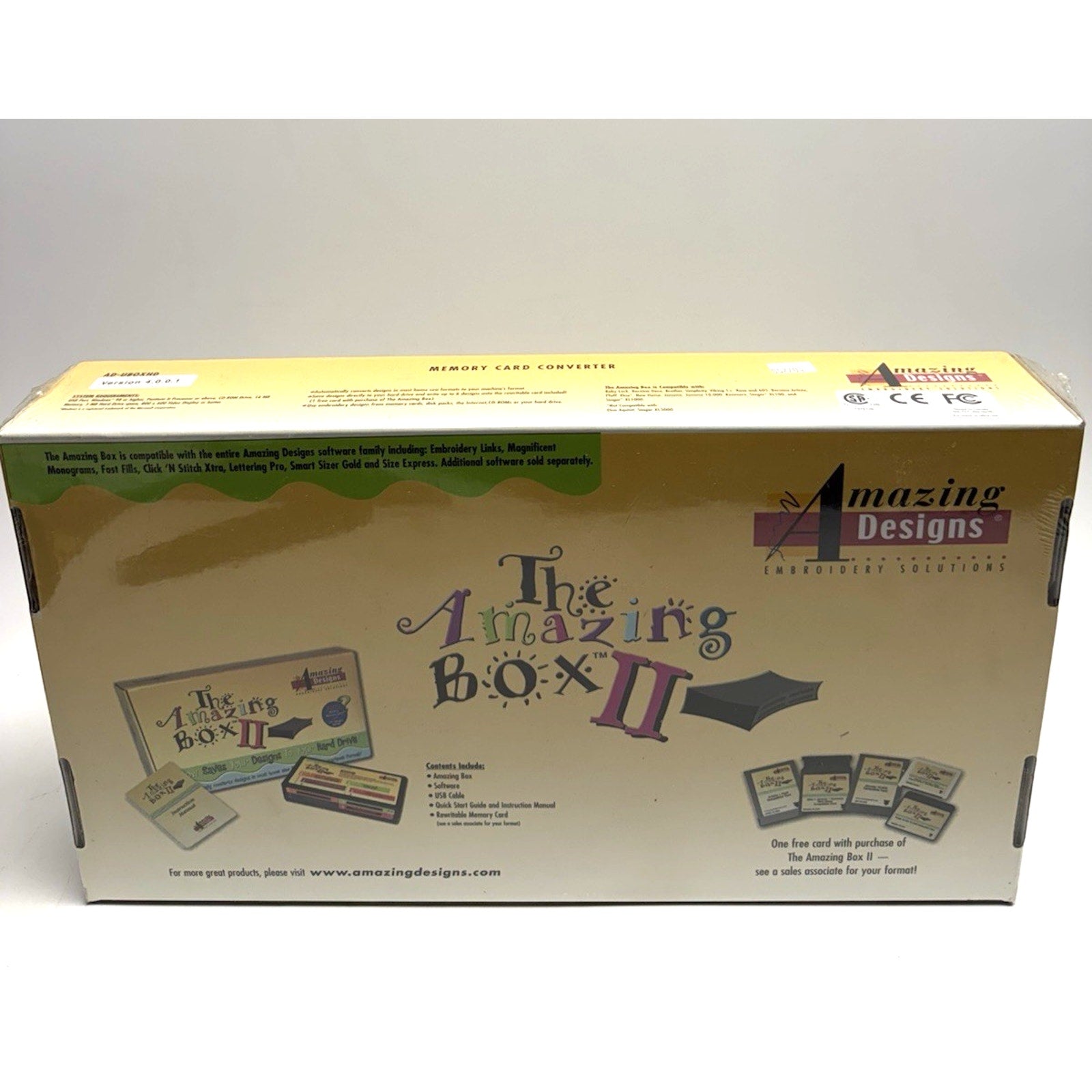 VINTAGE 2004 SEALED The Amazing Box Embroidery Memory Card Converter USB 3.6.2