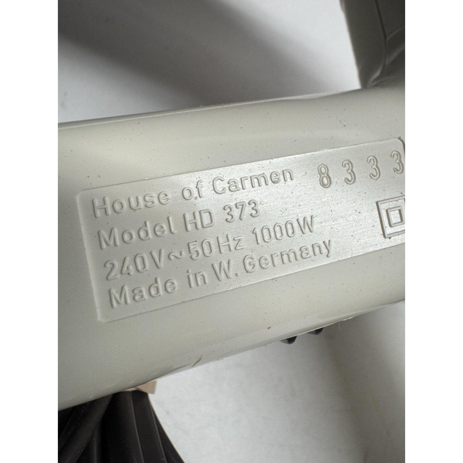 VINTAGE RARE Carmen Compact 1000 Watt Hair Dryer Made in Germany