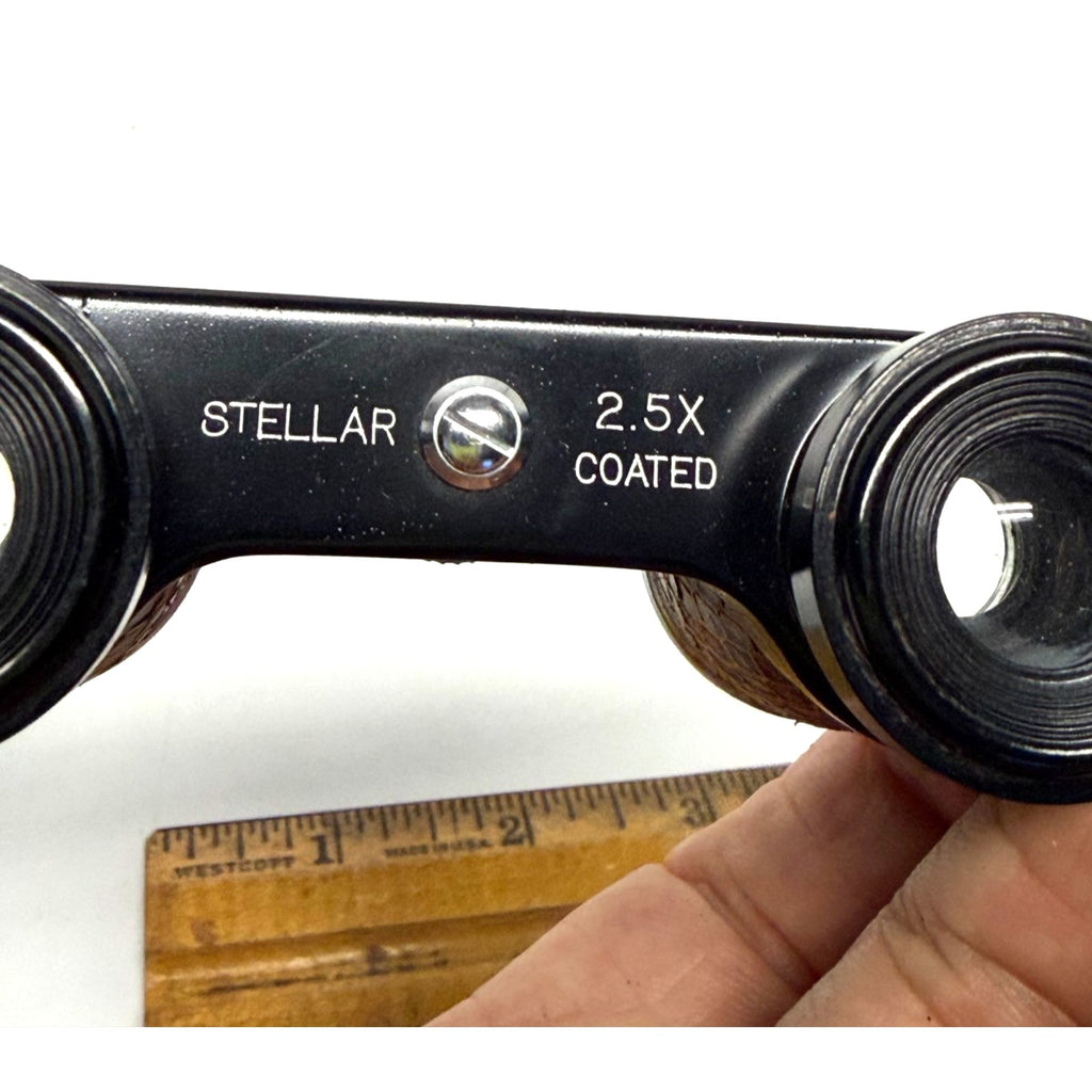 Vintage Stellar 2.5x Coated Opera Glasses Theater Binoculars with Case