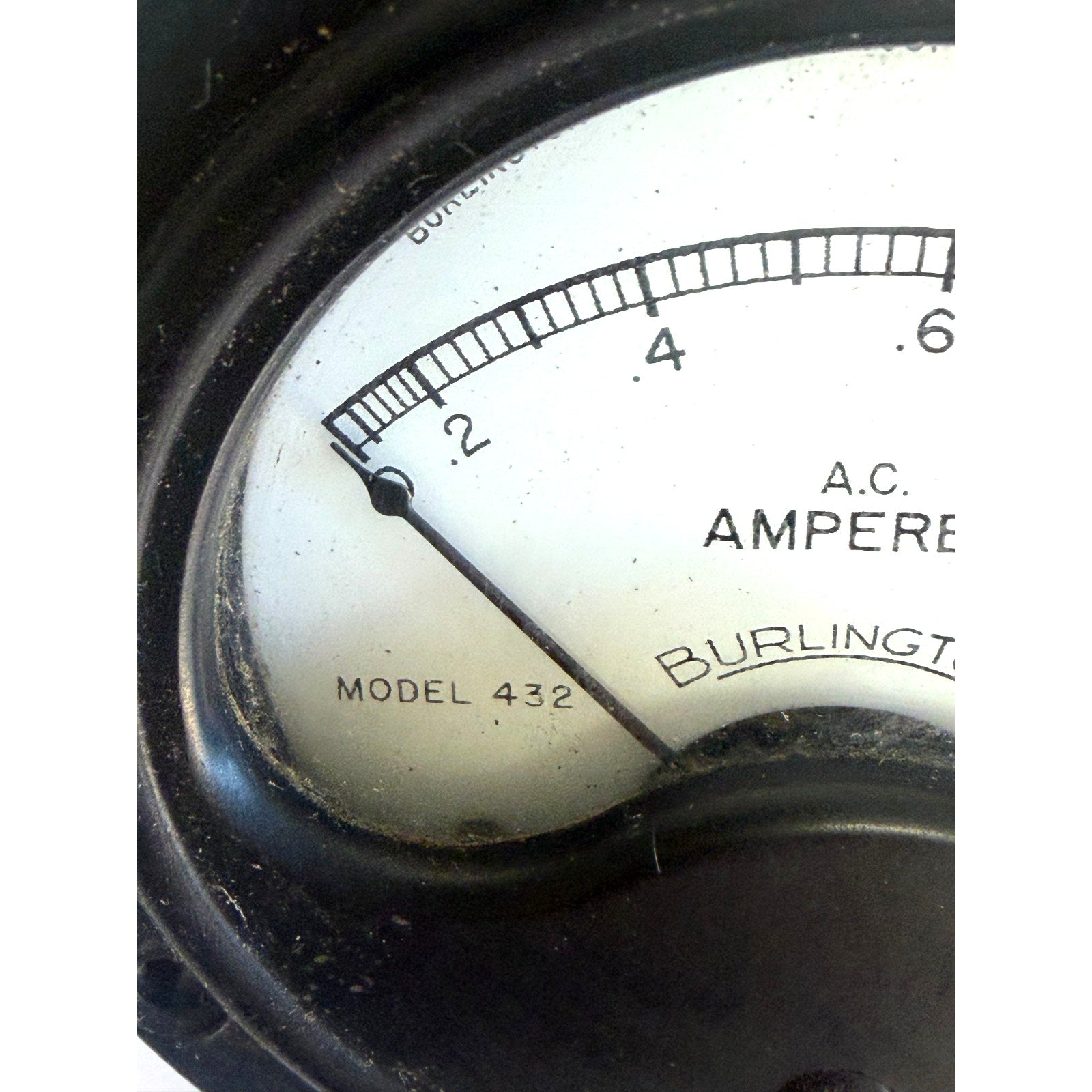 Vintage Burlington Model 432 AC Amperes Panel Meter 1A FS MR35W001AFAA Tested