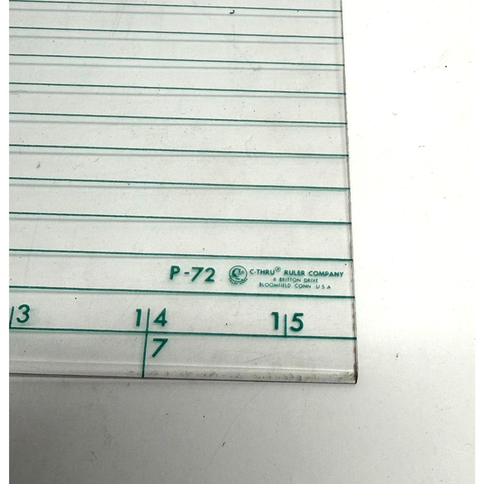 Vintage P-72 Course Protractor Plotter 4 x 15 Clear
