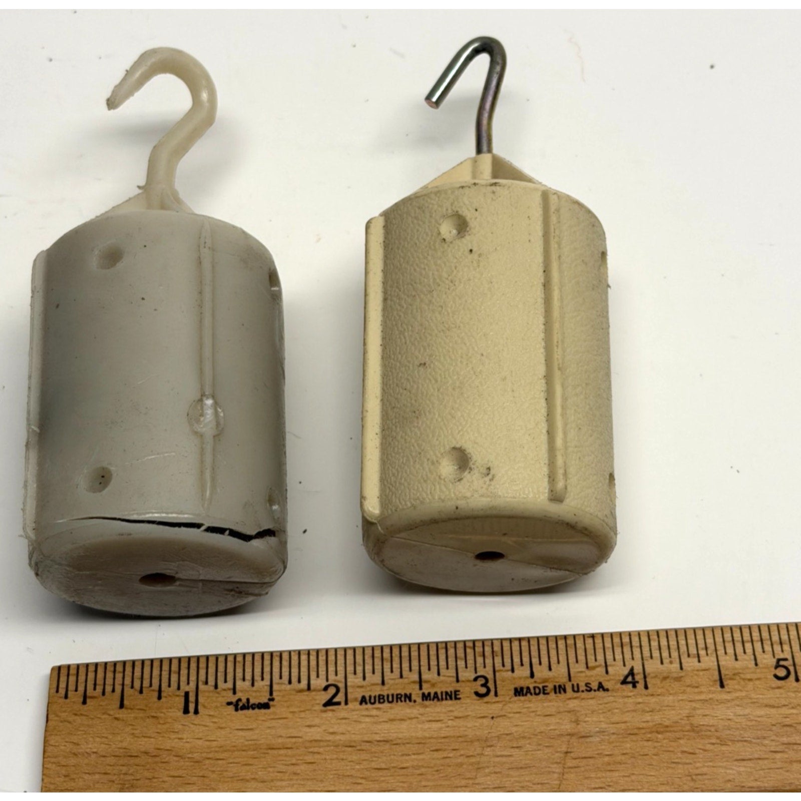 Vintage Lot of 2 Knitting Machine Ribber Weights with Hooks 1 pound per weight