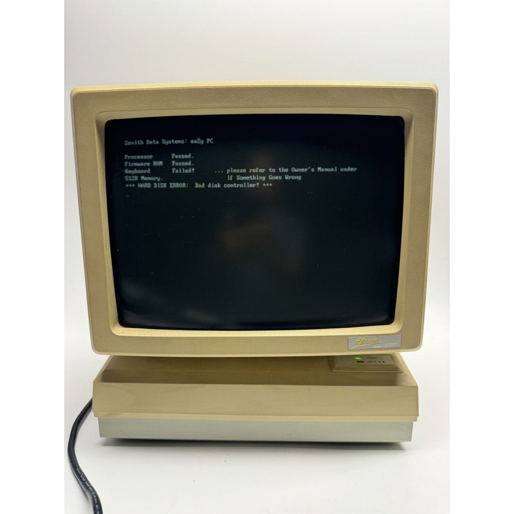 Vintage Zenith Data Systems 14ZDC3 Eazy PC Computer Powers Up