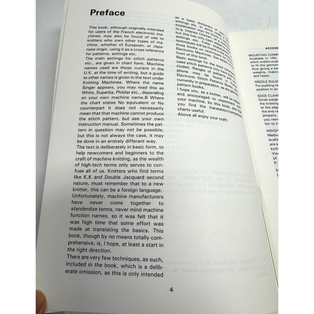 Vintage A Basic Dictionary for the French Electronic Knitting Machines -1986
